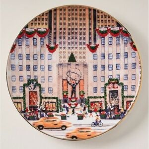 Anthropologie Holiday In The City Stoneware New York NYC Dessert Plate 2025 New